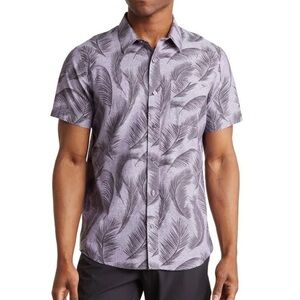 NEW Travis Mathew Shirt Mens Size XXL Purple Feather Short Sleeve Button Up NWOT